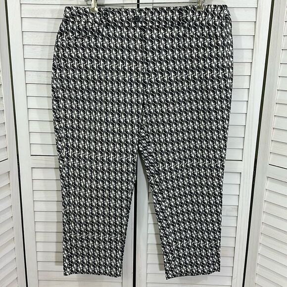 Talbots Crop Pants Size 18W Tuscan Bird Print - Picture 2 of 13